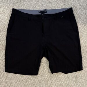 Travis Mathew Black Flat Front Shorts